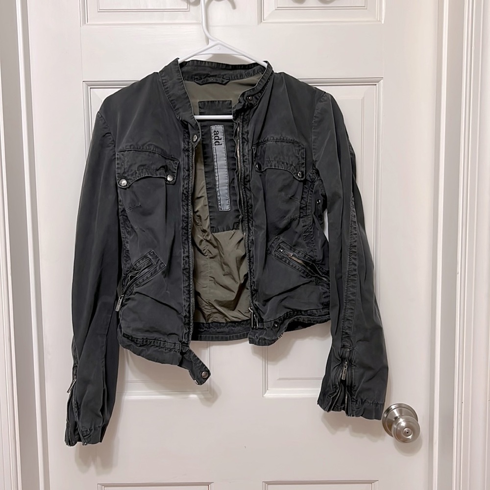 Charcoal Gray Moto Jacket by ADD